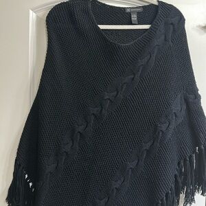 INC Black Poncho. Gently Used.